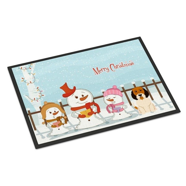 Carolines Treasures Merry Christmas Carolers Petit Basset Griffon Veenden Indoor or Outdoor Mat, 18 x 0.25 x 27 in. BB2410MAT - main